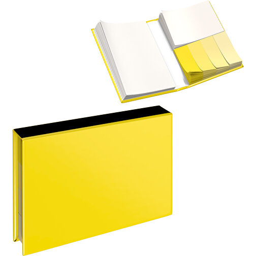 Hardcover Haftnotiz-Set Ana , gelb / schwarz, Papier, 10,50cm x 1,50cm x 7,50cm (Länge x Höhe x Breite), Bild 1