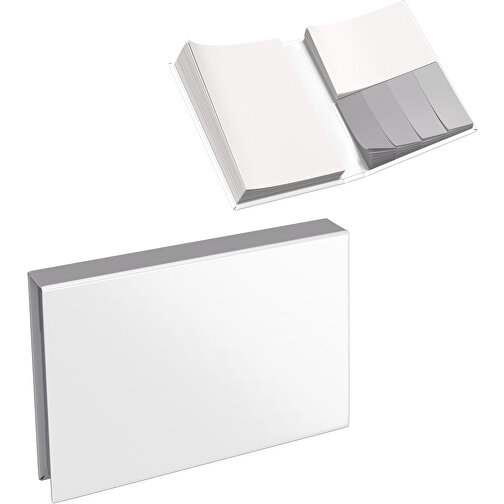 Hardcover Haftnotiz-Set Steffen , weiss / hellgrau, Papier, 10,50cm x 1,80cm x 7,50cm (Länge x Höhe x Breite), Bild 1