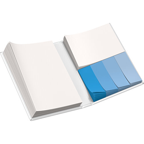 Hardcover Haftnotiz-Set Steffen , weiss / himmelblau, Papier, 10,50cm x 1,80cm x 7,50cm (Länge x Höhe x Breite), Bild 3