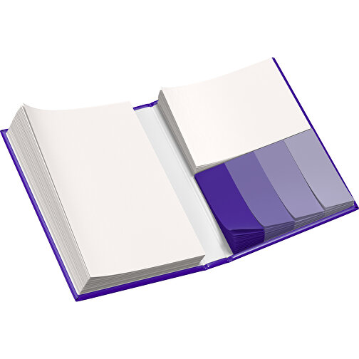 Hardcover Haftnotiz-Set Steffen , violet / weiss, Papier, 10,50cm x 1,80cm x 7,50cm (Länge x Höhe x Breite), Bild 3