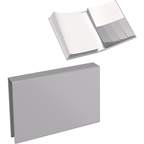 Hardcover Haftnotiz-Set Steffen , hellgrau, Papier, 10,50cm x 1,80cm x 7,50cm (Länge x Höhe x Breite), Bild 1