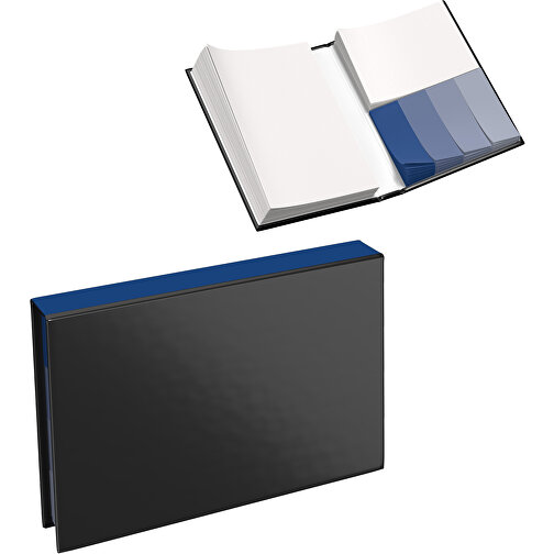 Hardcover Haftnotiz-Set Steffen , schwarz / dunkelblau, Papier, 10,50cm x 1,80cm x 7,50cm (Länge x Höhe x Breite), Bild 1