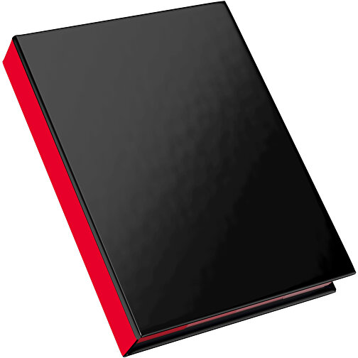 Hardcover Haftnotiz-Set Steffen , schwarz / ampelrot, Papier, 10,50cm x 1,80cm x 7,50cm (Länge x Höhe x Breite), Bild 2