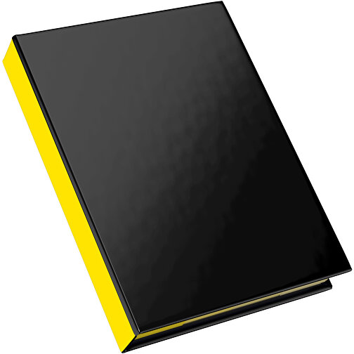 Hardcover Haftnotiz-Set Steffen , schwarz / gelb, Papier, 10,50cm x 1,80cm x 7,50cm (Länge x Höhe x Breite), Bild 2