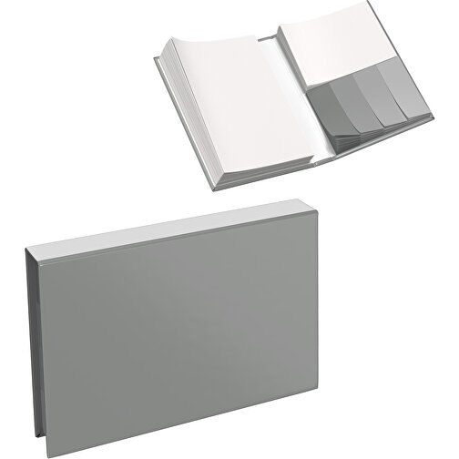 Hardcover Haftnotiz-Set Steffen , grau / weiß, Papier, 10,50cm x 1,80cm x 7,50cm (Länge x Höhe x Breite), Bild 1