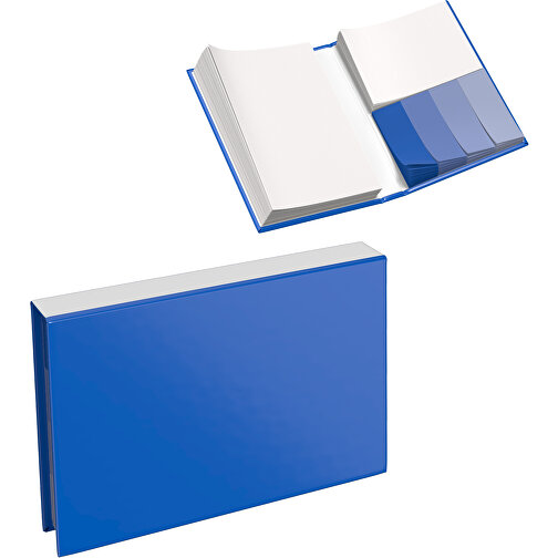 Hardcover Haftnotiz-Set Steffen , kobaltblau / weiß, Papier, 10,50cm x 1,80cm x 7,50cm (Länge x Höhe x Breite), Bild 1