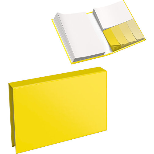 Hardcover Haftnotiz-Set Steffen , gelb, Papier, 10,50cm x 1,80cm x 7,50cm (Länge x Höhe x Breite), Bild 1