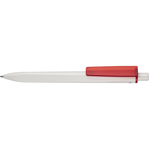 Kugelschreiber RIDGE RECYCLED SOFT , Ritter-Pen, grau/rot transparent, ABS u. Metall, 14,10cm (Länge), Bild 3