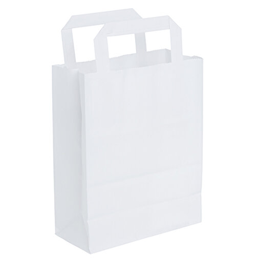 Bolsas kraft Papel blanco, asas planas, Imagen 1