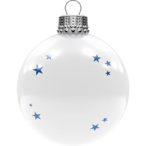 Boule de Noël moyenne 66 mm, couronne argentée, brillante, 40 couches, Image 1