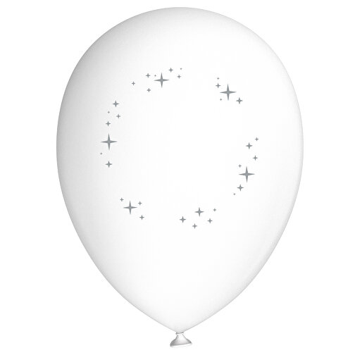 Standardluftballon In Kleinstmengen , weiss / silber, Naturkautschuk, , Bild 1