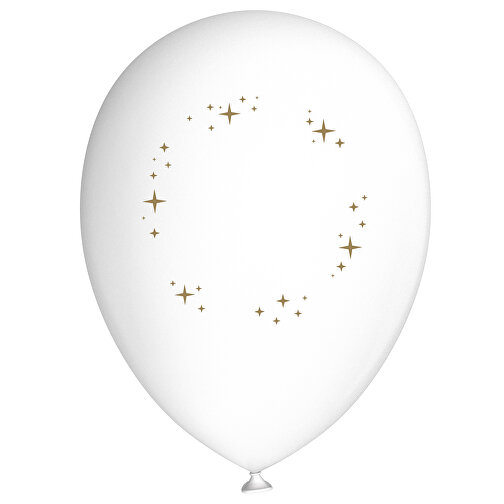 Standardluftballon In Kleinstmengen , weiss / gold, Naturkautschuk, , Bild 1