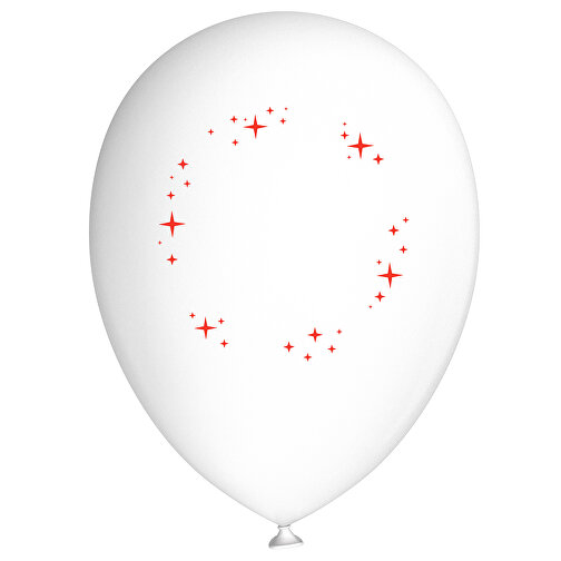 Standardluftballon In Kleinstmengen , weiss / rot, Naturkautschuk, , Bild 1