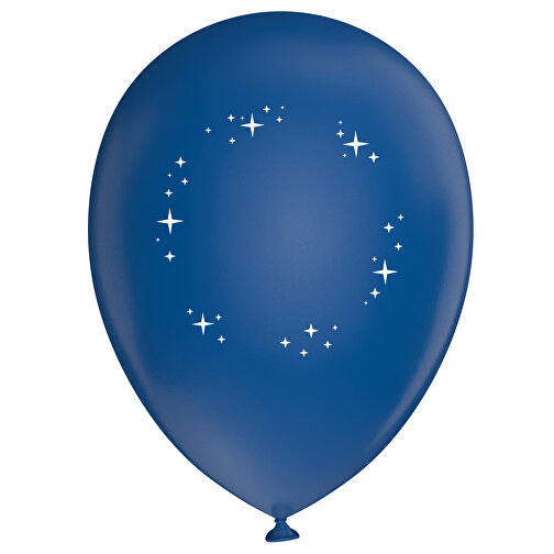 Standardluftballon In Kleinstmengen , royalblau / weiss, Naturkautschuk, , Bild 1