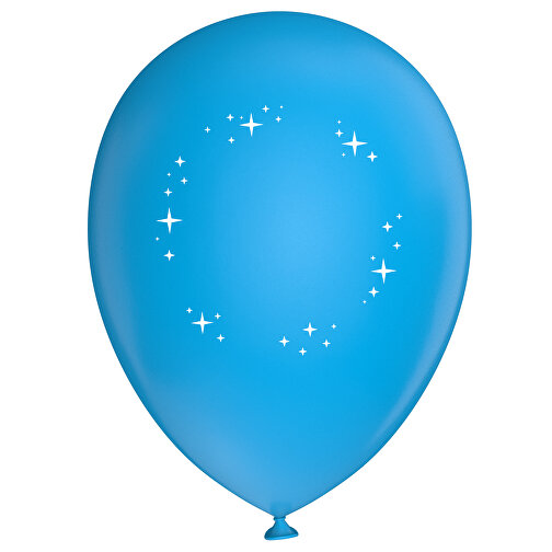 Standardluftballon In Kleinstmengen , cyan / weiss, Naturkautschuk, , Bild 1