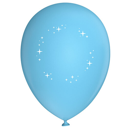 Standardluftballon In Kleinstmengen , hellblau / weiss, Naturkautschuk, , Bild 1