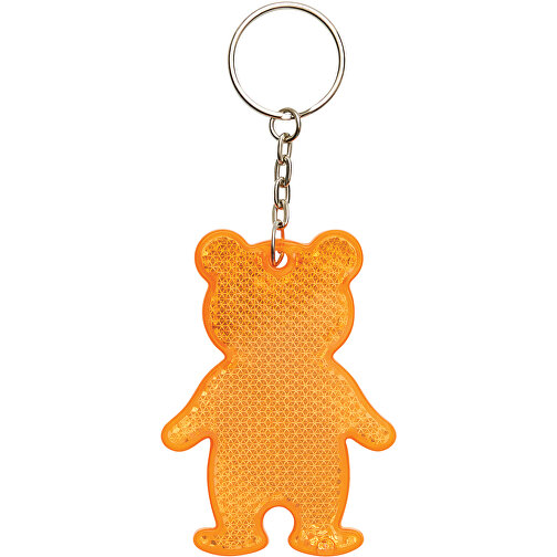 Reflektierender Schlüsselanhänger TEDDY , orange, Kunststoff, 12,00cm x 0,50cm x 5,00cm (Länge x Höhe x Breite), Bild 3