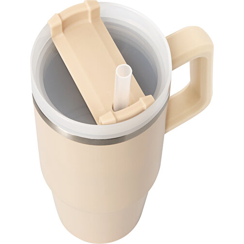 Vakuum-Trinkbecher DRINK DELUXE , beige, Edelstahl / Silikon / Kunststoff, 24,00cm (Länge), Bild 6