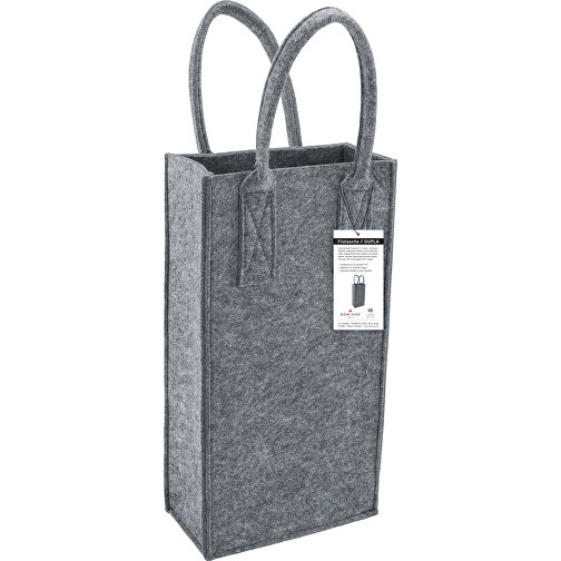 ROMINOX® Vegane Filztasche // Dupla , Filz aus 100% recyceltem PET, 19,00cm x 36,50cm x 10,00cm (Länge x Höhe x Breite), Bild 3