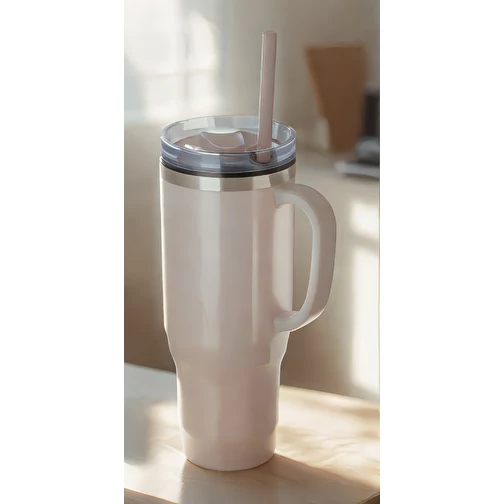 Mug isotherme Melbourne 1200 ml certifié RCS avec paille, Image 7