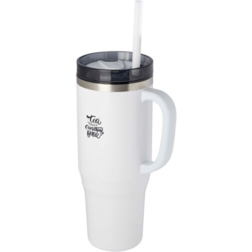 Taza de vacío Melbourne de 1200 ml con certificado RCS y pajita, Imagen 2