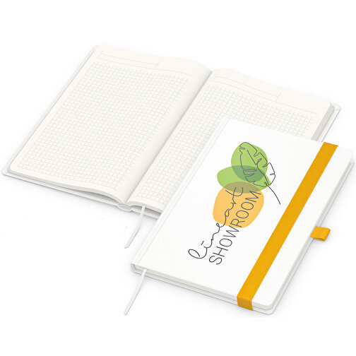 Quaderno Match-Book verde+blu A5 Cover-Star riciclato opaco, giallo, Immagine 1