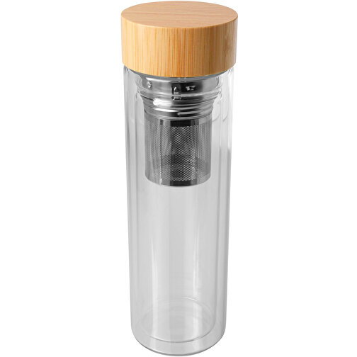 Bailey 400 ml borosilikatglasflaska med infuser och bambulock, Bild 1