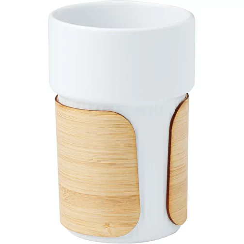 Vaso de 340 ml con funda de bambú 'Fika', Imagen 1