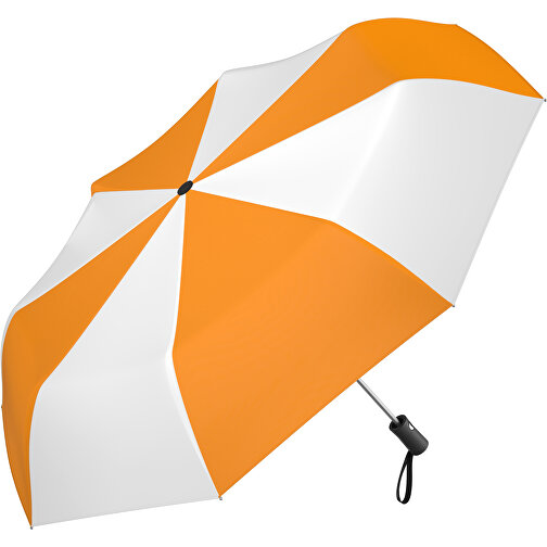 Regenschirm AO Paris , weiß / kürbisorange, 100% Polyester pongee, 31,00cm (Länge), Bild 1