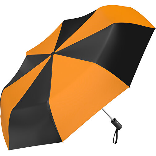 Regenschirm AO Paris , schwarz / kürbisorange, 100% Polyester pongee, 31,00cm (Länge), Bild 1