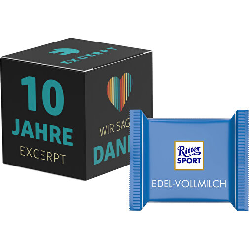 Werbewürfel , Ritter Sport, Werbebox aus weißem Karton, 4,80cm x 4,80cm x 4,80cm (Länge x Höhe x Breite), Bild 1