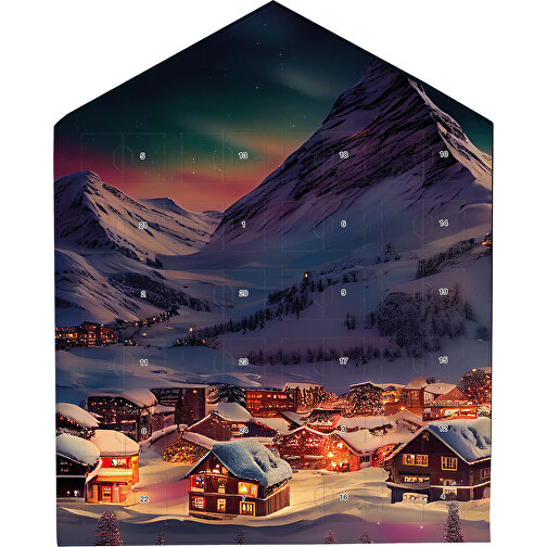 Täfelchen Adventskalender Haus Sarotti , Vollkartonhülle, weiß, 1,50cm x 21,00cm x 26,00cm (Länge x Höhe x Breite), Bild 1