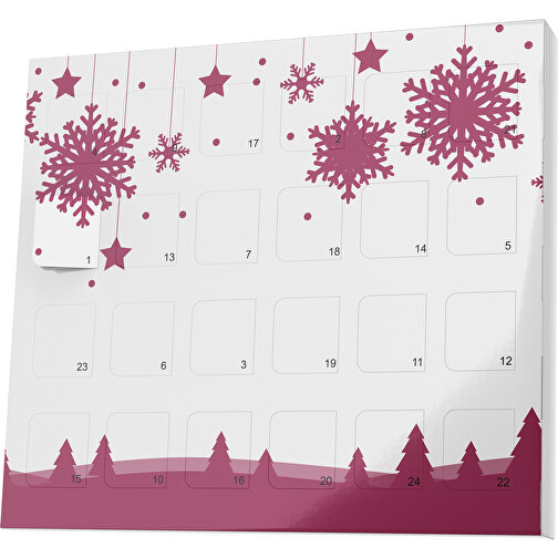 XS Adventskalender Winterlandschaft , Brandt, weiß / kirschrot, Vollkartonhülle, weiß, 1,60cm x 12,00cm x 14,00cm (Länge x Höhe x Breite), Bild 1