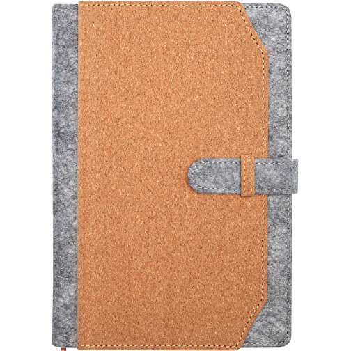 Viviana A5 Notizbuch Aus Recyceltem Filz Und Kork , natur, FSC certified paper, RPET felt, FSC certified cork, 21,00cm x 14,60cm (Länge x Breite), Bild 3