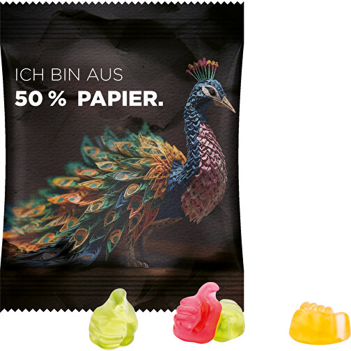 Minitüte 15g, Fruchtgummi Standardformen , Trolli, Papierfolie, 8,40cm x 7,00cm (Höhe x Breite), Bild 1