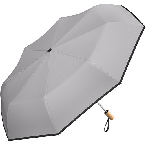 Regenschirm AO Berlin , schwarz / hellgrau, 100% Polyester pongee, 31,00cm (Länge), Bild 1