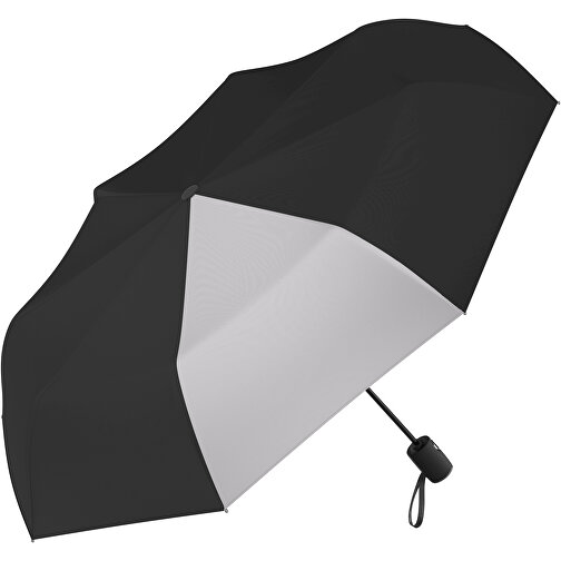 Regenschirm AOC Hamburg , schwarz / hellgrau, 100% Polyester Pongee, 30,00cm (Länge), Bild 1