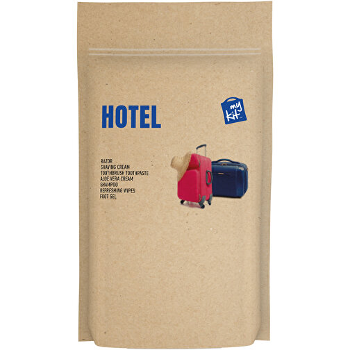 MyKit Hotel In Papiertasche , kraftpapier, Recyceltes Kraftpapier, 12,00cm x 20,90cm x 2,80cm (Länge x Höhe x Breite), Bild 2