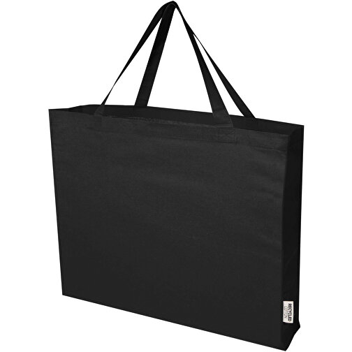 Odessa 220 G/m² Baumwoll Tragetasche Aus GRS Recycelter Baumwolle, Gross , schwarz, GRS-zertifizierte, recycelte Baumwolle, 57,00cm x 42,00cm x 16,50cm (Länge x Höhe x Breite), Bild 1