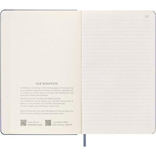 Moleskine Large Smart Notizbuch – Liniert , blau, FSC certified paper, 21,00cm x 13,00cm (Länge x Breite), Bild 5