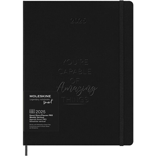 Moleskine 12 Monate Smart Planner Pro XL , schwarz, PP Kunststoff, FSC certified paper, 19,00cm x 25,00cm x 2,40cm (Länge x Höhe x Breite), Bild 2