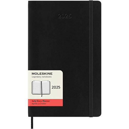 Moleskine Softcover 12 Monate Tageskalender , schwarz, PU Kunststoff, FSC certified paper, 13,00cm x 21,00cm x 2,10cm (Länge x Höhe x Breite), Bild 1