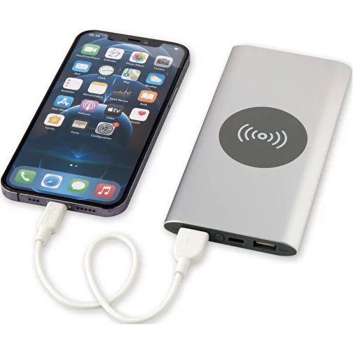 Power bank wireless da 8000 mAh Type C in alluminio riciclato Juice, Immagine 6