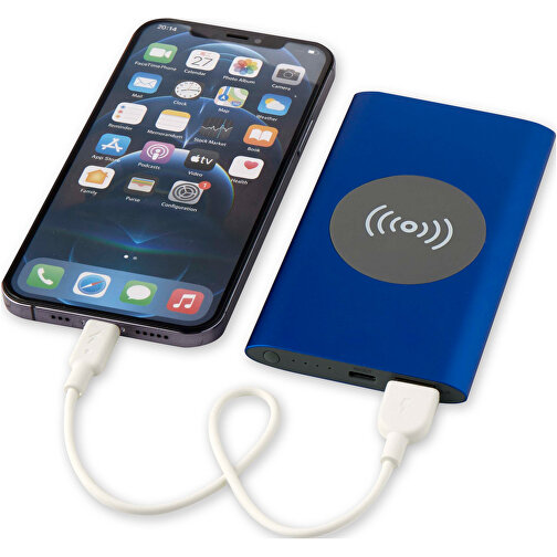 Juice 4000 MAh Typ-C Kabellose Powerbank Aus Recyceltem Aluminium , royalblau, Recycled Aluminium, 12,00cm x 1,00cm x 6,80cm (Länge x Höhe x Breite), Bild 7