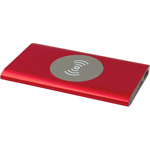 Juice 4000 MAh Typ-C Kabellose Powerbank Aus Recyceltem Aluminium , rot, Recycled Aluminium, 12,00cm x 1,00cm x 6,80cm (Länge x Höhe x Breite), Bild 1