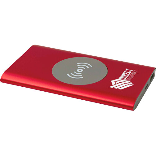 Juice 4000 MAh Typ-C Kabellose Powerbank Aus Recyceltem Aluminium , rot, Recycled Aluminium, 12,00cm x 1,00cm x 6,80cm (Länge x Höhe x Breite), Bild 2