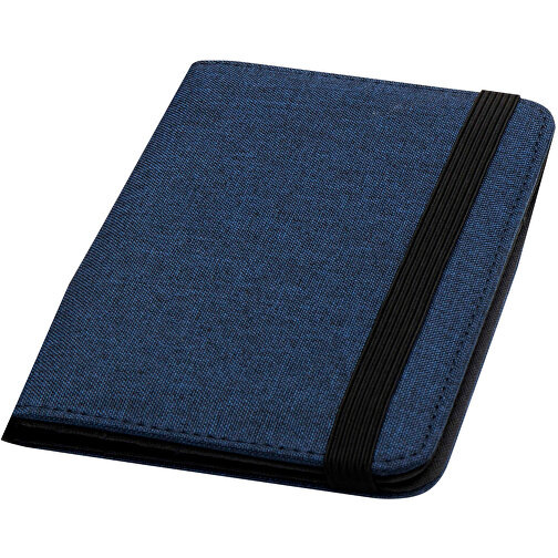 Ross GRS RPET RFID-Reisepasshalter , heather navy, 300D GRS zertifiziertes recyceltes Polyester, 10,00cm x 14,00cm x 1,00cm (Länge x Höhe x Breite), Bild 1