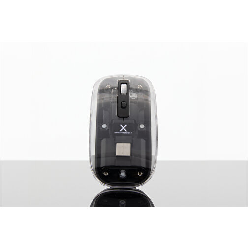 Mouse Bluetooth® trasparente multimodale senza fili da 2,4 Ghz di SCX.design O24 con logo illuminato, Immagine 2