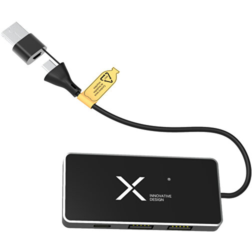 SCX.design H20 8-i-1 USB-hubb med dubbla ingångar och 6 portar samt upplyst logotyp, Bild 1