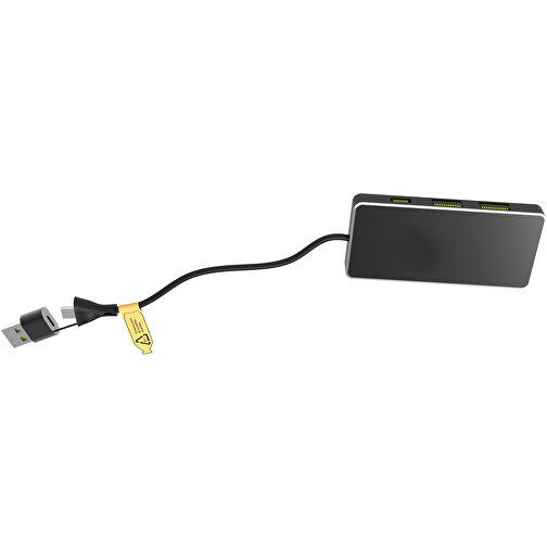 SCX.design H20 8-i-1 USB-hub med dobbel inngang og 6 porter og opplyst logo, Bilde 6